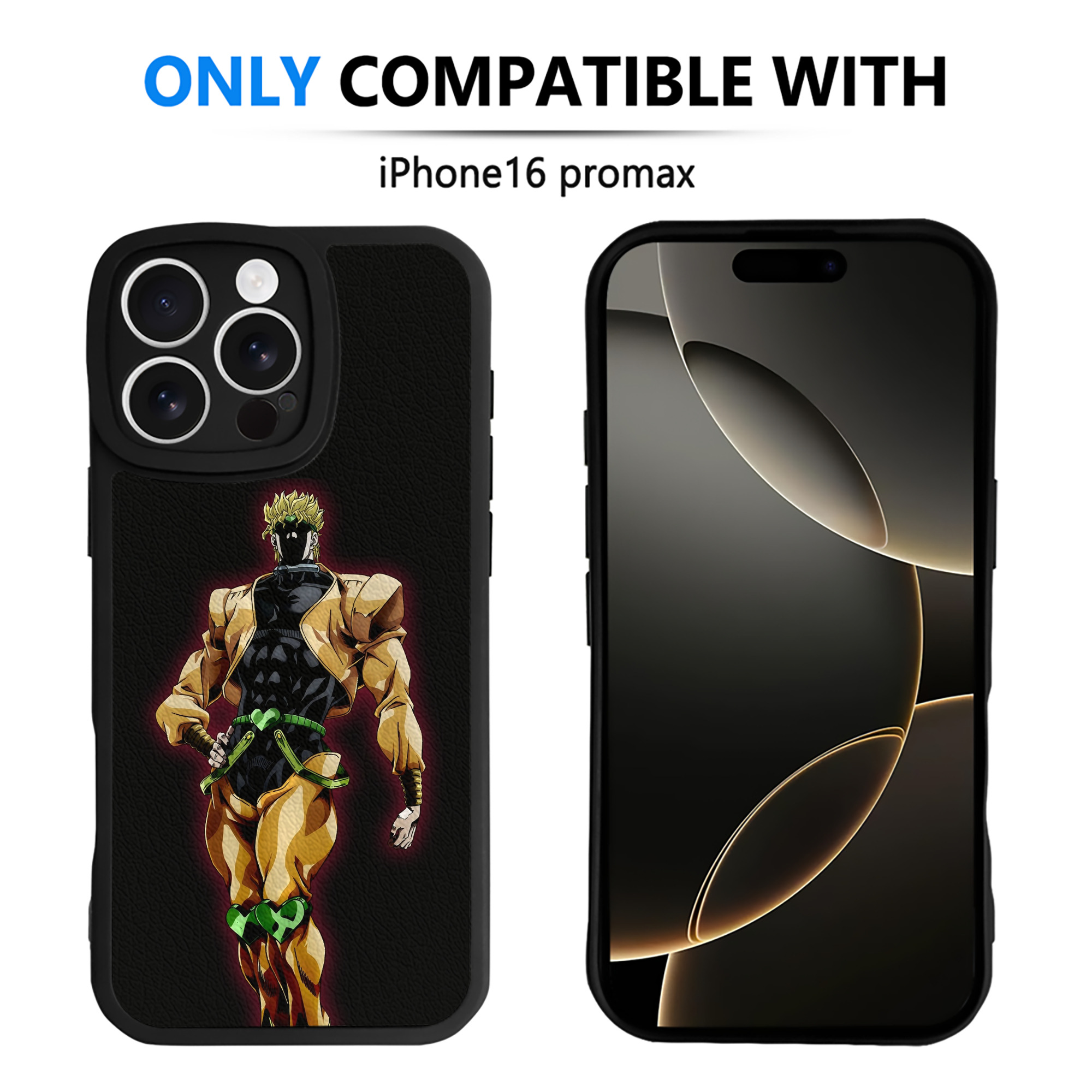 （画像用） ジョジョの奇妙な冒険 ディオ?ブランドー JoJo's Bizarre Adventure Dio Brando 【iPhone 16シリーズ対応】シリコンスマホケース（レザー調） 材質：シリコン